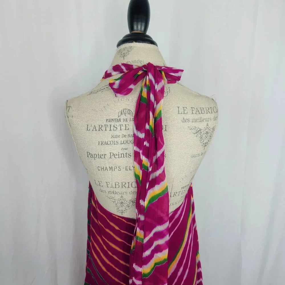 Ralph Lauren Shibori Pink Dress 10 Medium Pink Handkerchief NWT - Picture 8 of 12